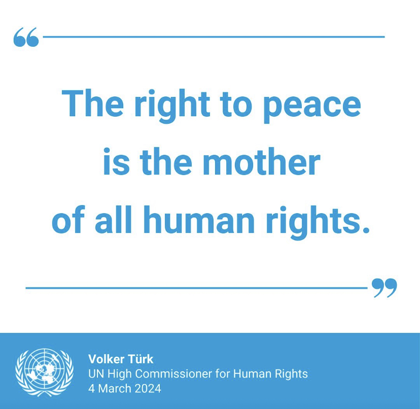 Il Diritto alla Pace: “madre di tutti i Diritti Umani”
